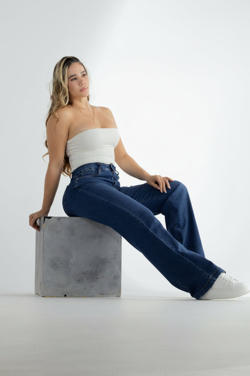 Jean Wide Leg Azul Oscuro – White Wit Jeans