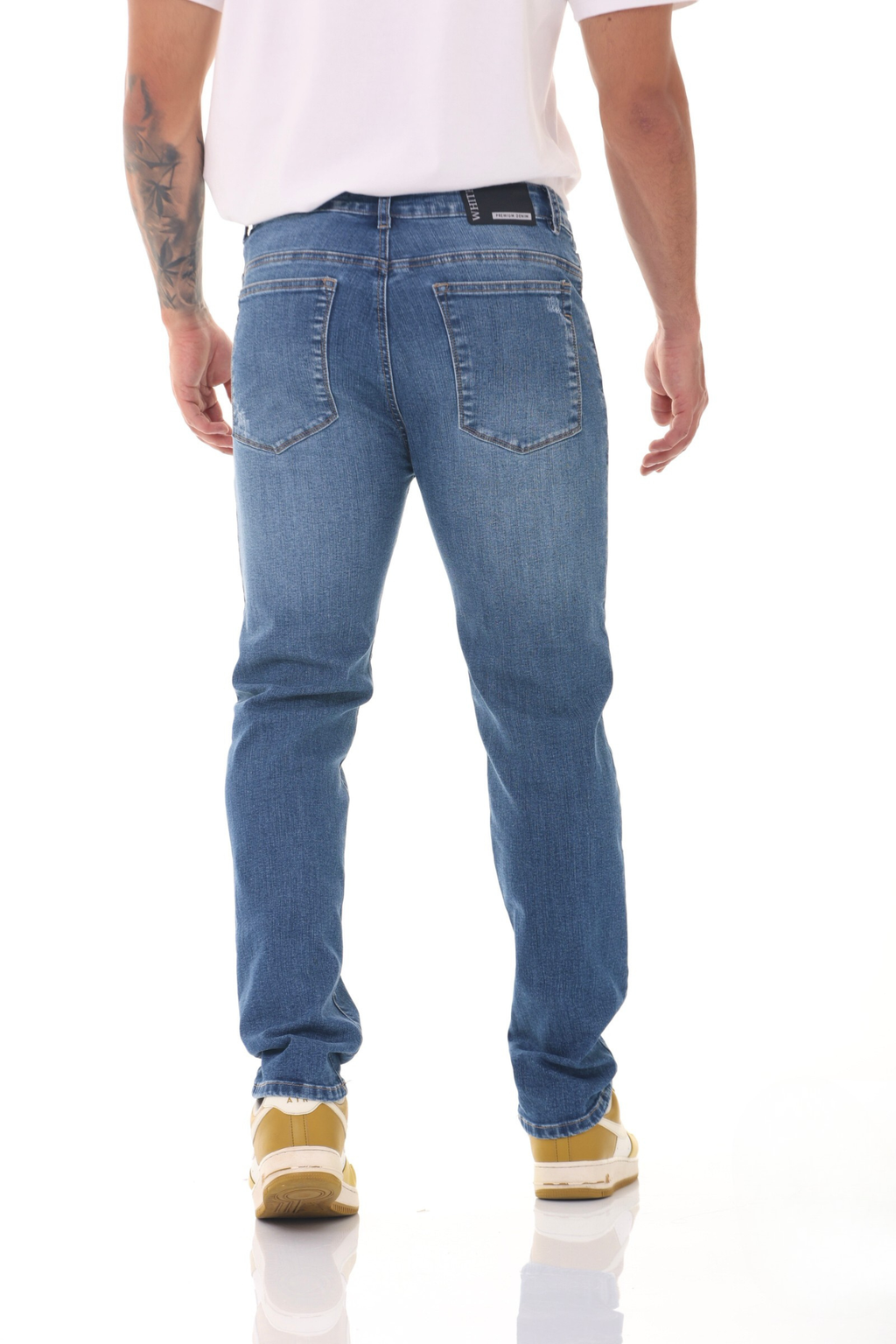 Jean Hombre Azul Medio Corte Slim
