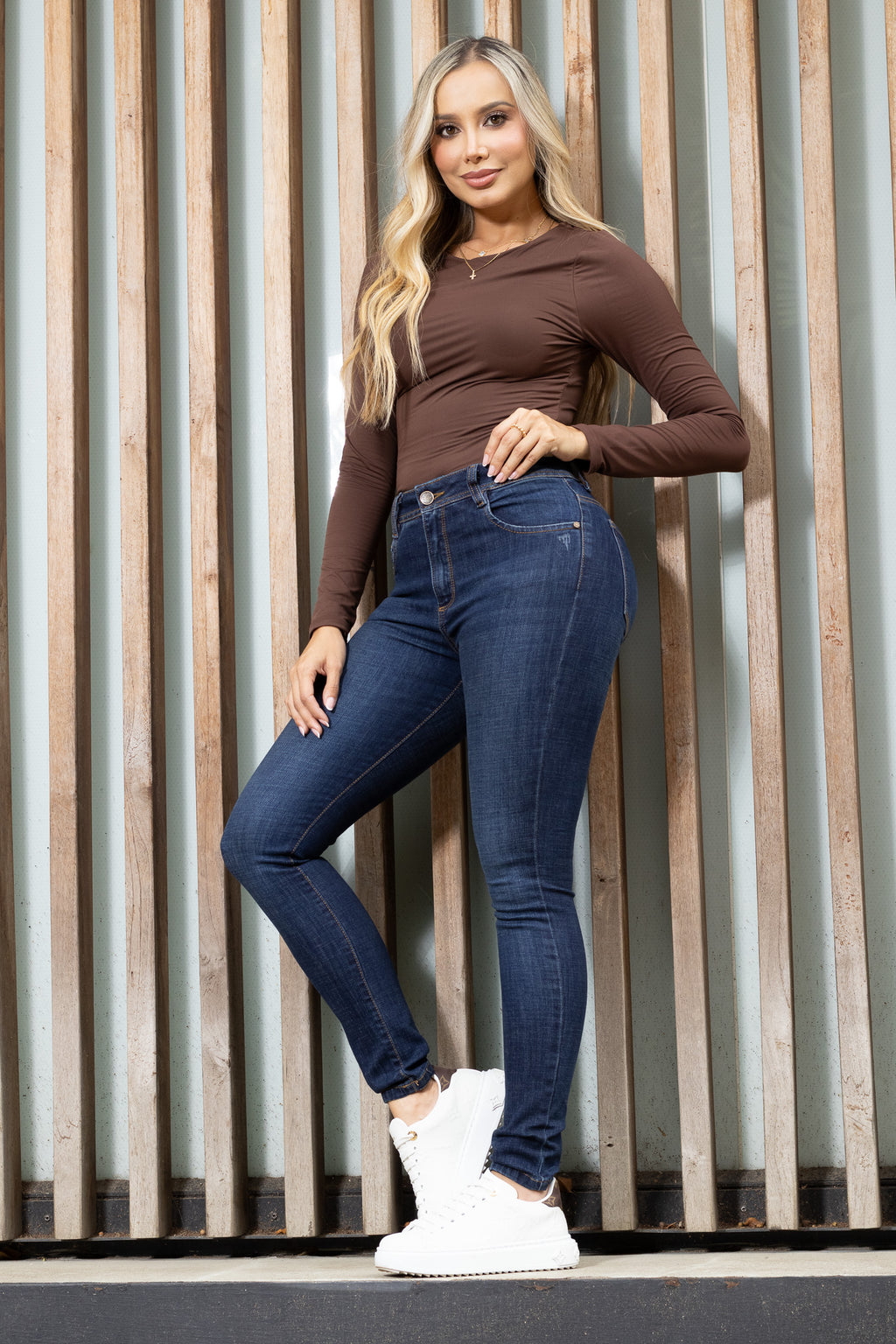 Jean Skinny Tiro Alto Azul Índigo