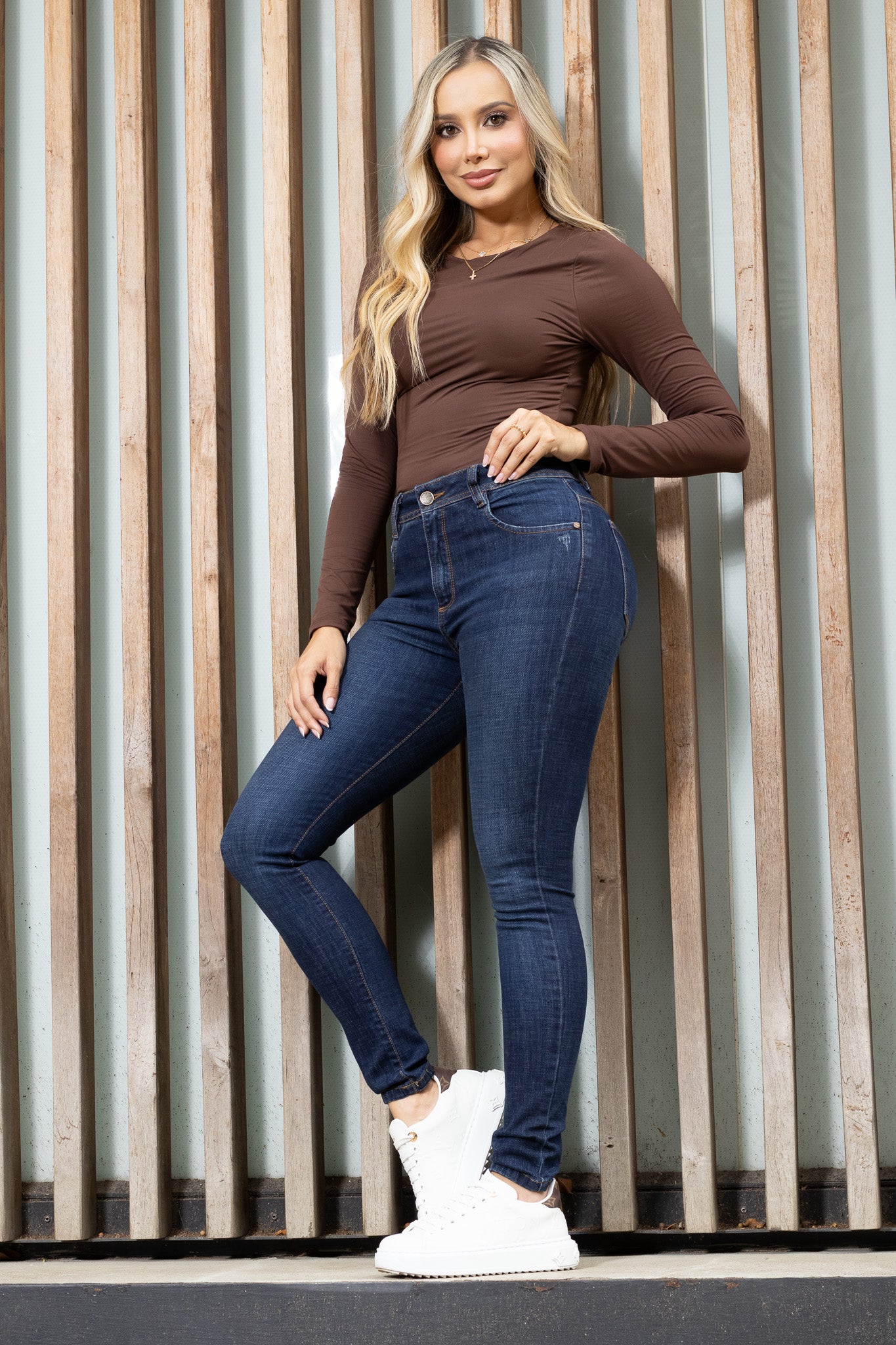Jean Skinny Tiro Alto Azul Índigo